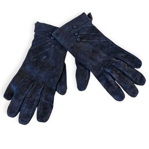 🧤 Leather Gloves | Dark Brown | Button Detail | Lined | Women’s L